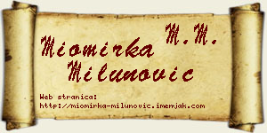 Miomirka Milunović vizit kartica